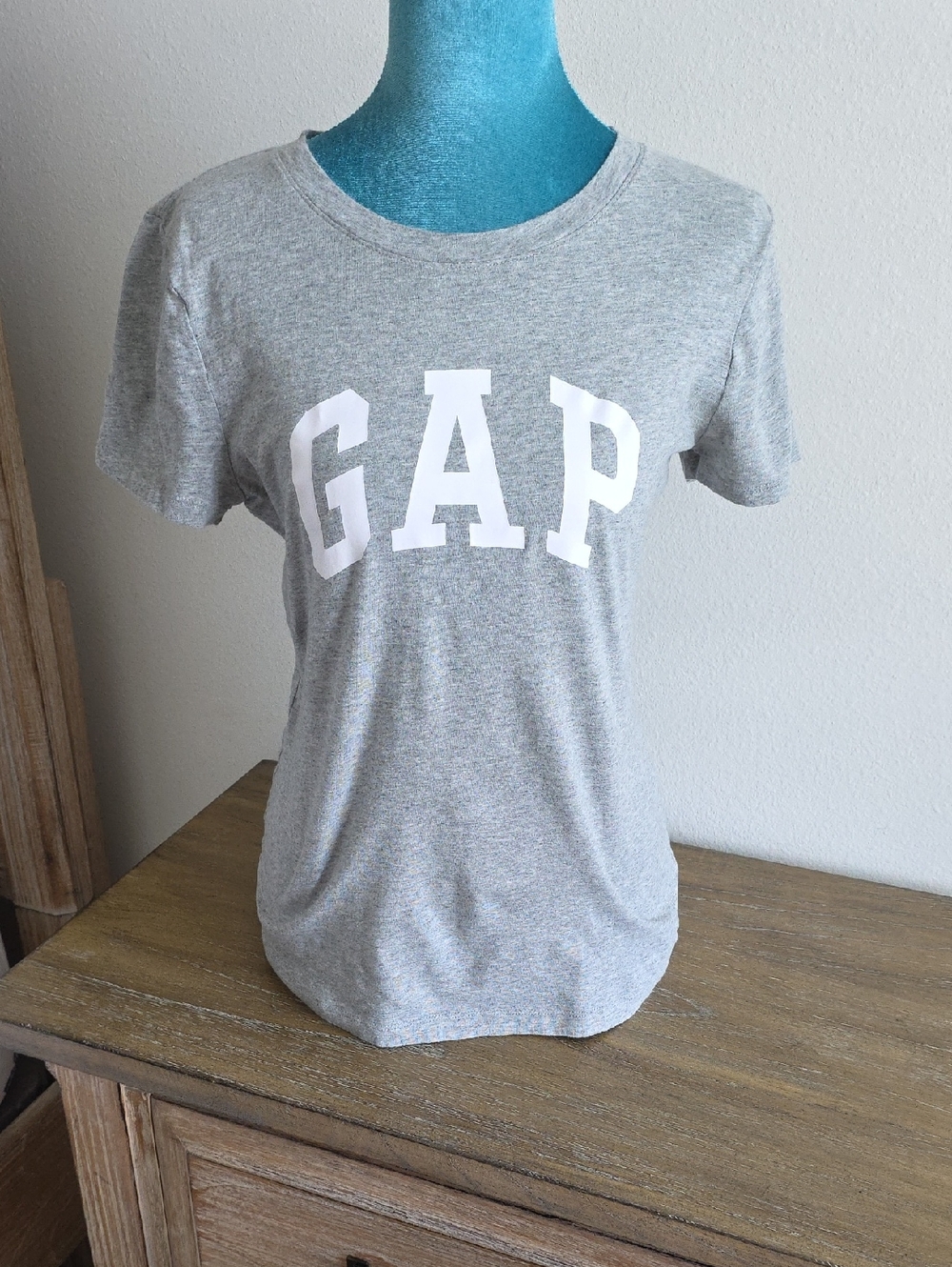 GAP Heather Gray Logo T-Shirt with White Letters